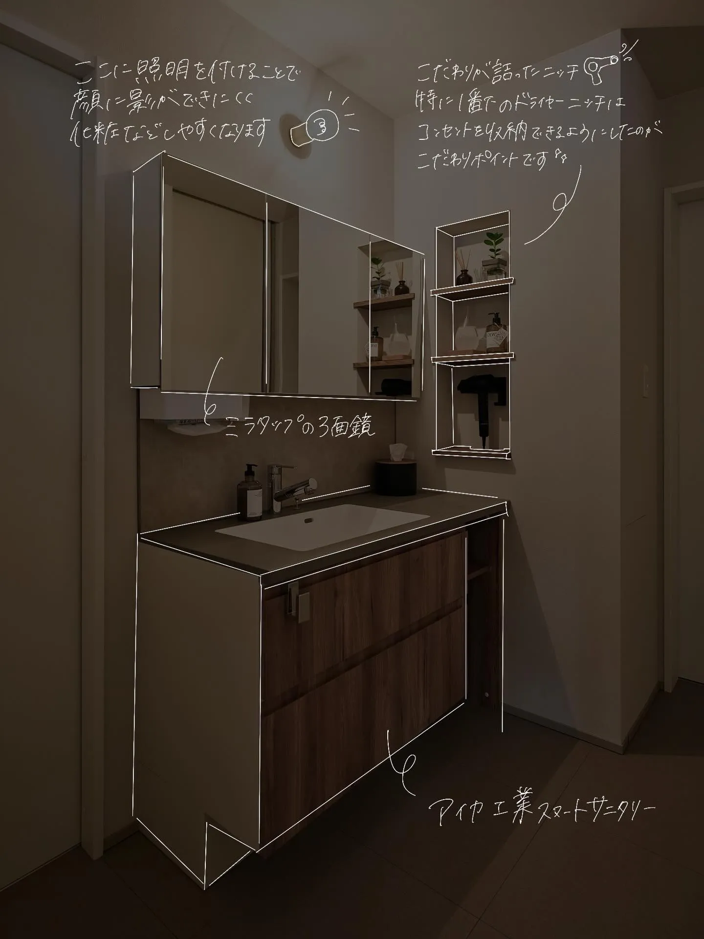 ⁡「こだわりの洗面所」